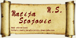 Matija Stojović vizit kartica